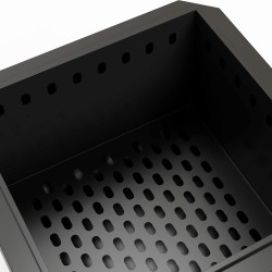 Ulkotulisija tulisauvallla, metalli, 48 x 48 x 41 cm, musta