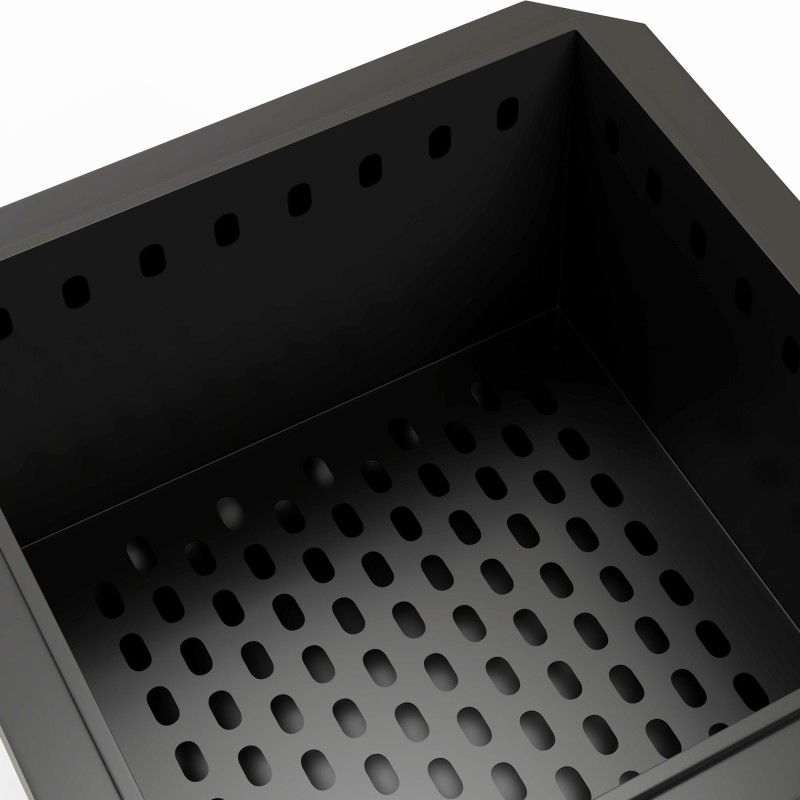 Ulkotulisija tulisauvallla, metalli, 48 x 48 x 41 cm, musta