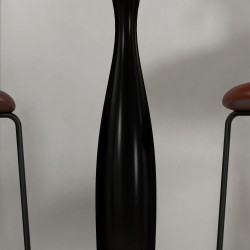 Pyöreä ruokapöytä kahdelle, MDF/melamiini ja teräs, Ø70 x 74 cm, musta