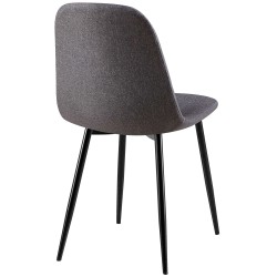 Moderni neljän tuolin setti pehmustetulla istuimella ja metallijaloilla