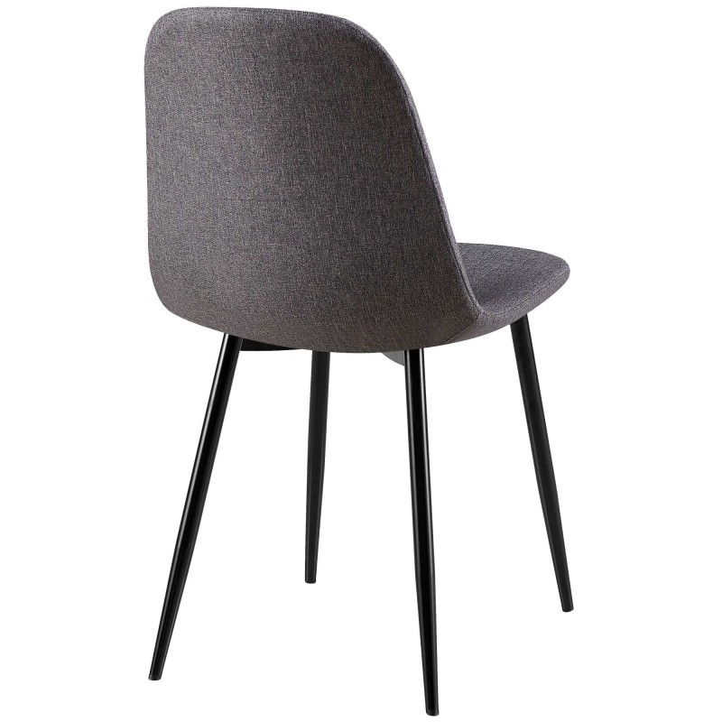 Moderni neljän tuolin setti pehmustetulla istuimella ja metallijaloilla