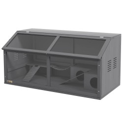 Pieneläinhäkki hamstereille kuusipuuta 100 x 52 x 50 cm tummanharmaa