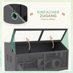 Pieneläinhäkki hamstereille, kuusipuuta, 100 x 52 x 50 cm, tummanharmaa