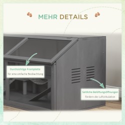 Pieneläinhäkki hamstereille, kuusipuuta, 100 x 52 x 50 cm, tummanharmaa