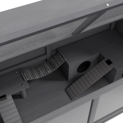 Pieneläinhäkki hamstereille, kuusipuuta, 100 x 52 x 50 cm, tummanharmaa