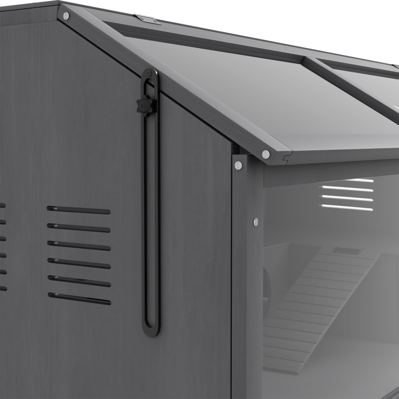 Pieneläinhäkki hamstereille, kuusipuuta, 100 x 52 x 50 cm, tummanharmaa