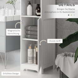 Kylpyhuonekaappi vessakaappi MDF 40 x 38 x 160 cm valkoinen