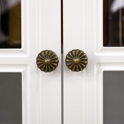 Keittiökaappi buffet, MDF, 2 laatikkoa ja kaapit, 76 x 38 x 182 cm, valkoinen/tummanruskea