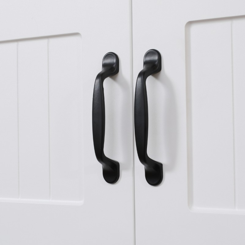 Keittiön korkeakaappi maalaismainen lastulevy 70x40x170 cm valkoinen/musta