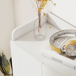 Kenkäkaappi 4 hyllyllä ja ovellisella kaapilla, lastulevy, 83 x 30 x 90 cm, valkoinen