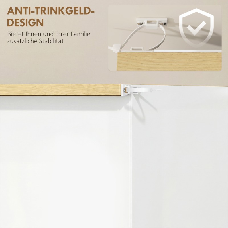 Kenkäkaappi eteiseen lastulevystä, 3 kääntyvää lokeroa, 18 paria, 72x26x112 cm, valkoinen–ruskea