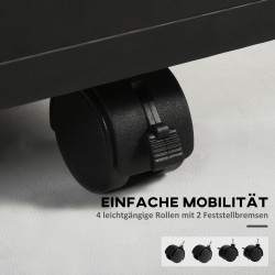 Rullattava apukaappi toimistoon lastulevyä 40 x 35 x 60 cm musta