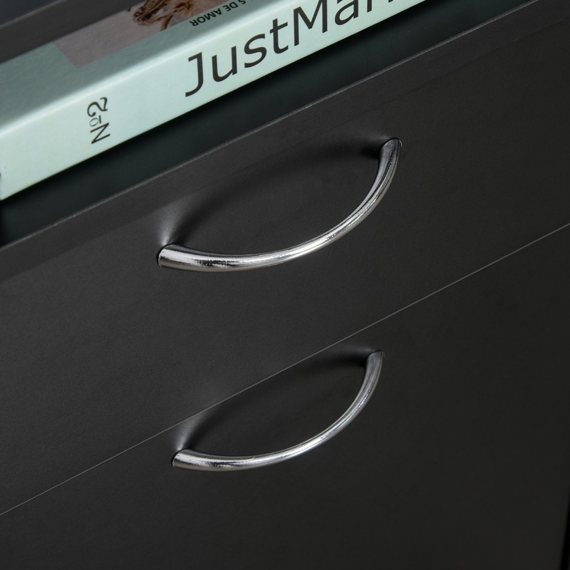 Rullattava apukaappi toimistoon lastulevyä 40 x 35 x 60 cm musta