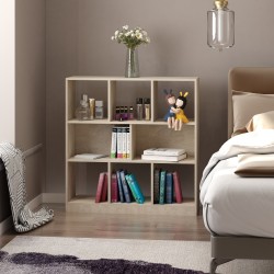 Kirjahylly 3-tasoinen, 8 lokeroa, puupohjainen levy, 97,5 x 30 x 100 cm, tammen sävy