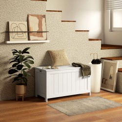 Säilytyslaatikko leluille ja vuodevaatteille, MDF, 81 x 40 x 46 cm, valkoinen