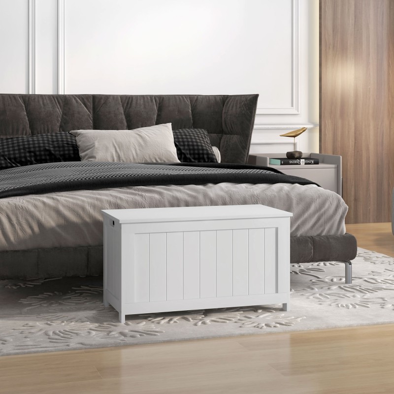 Säilytyslaatikko leluille ja vuodevaatteille, MDF, 81 x 40 x 46 cm, valkoinen