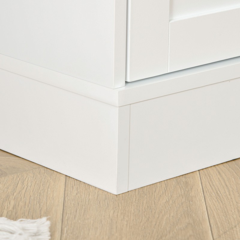 Kirjahylly kaapilla MDF- ja lasiovilla 76 x 40 x 178,5 cm valkoinen