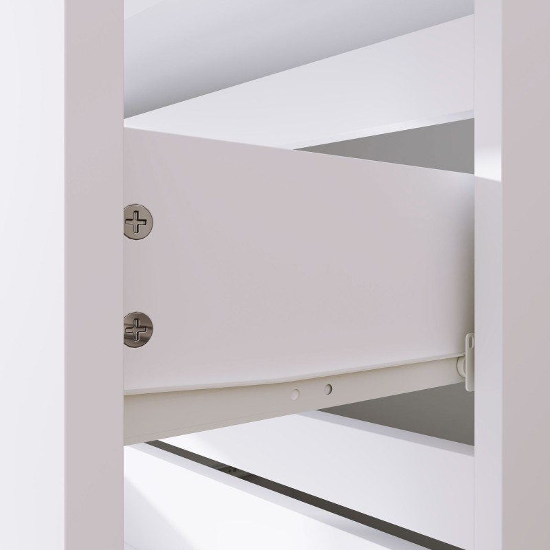 Laatikosto 4 laatikkoa puulevyä 55 x 33 x 80 cm valkoinen