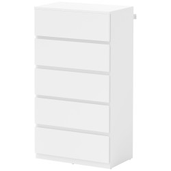 Lipasto 5 laatikkoa puupohjainen levy 55 x 34 x 100 cm valkoinen