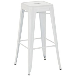 Metallinen pinottava baarijakkara teollisella tyylillä ja jalkatuella