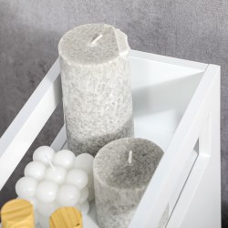 Kylpyhuonevaunu rullakylpyhuonekaappi MDF 16 x 49,5 x 66 cm valkoinen