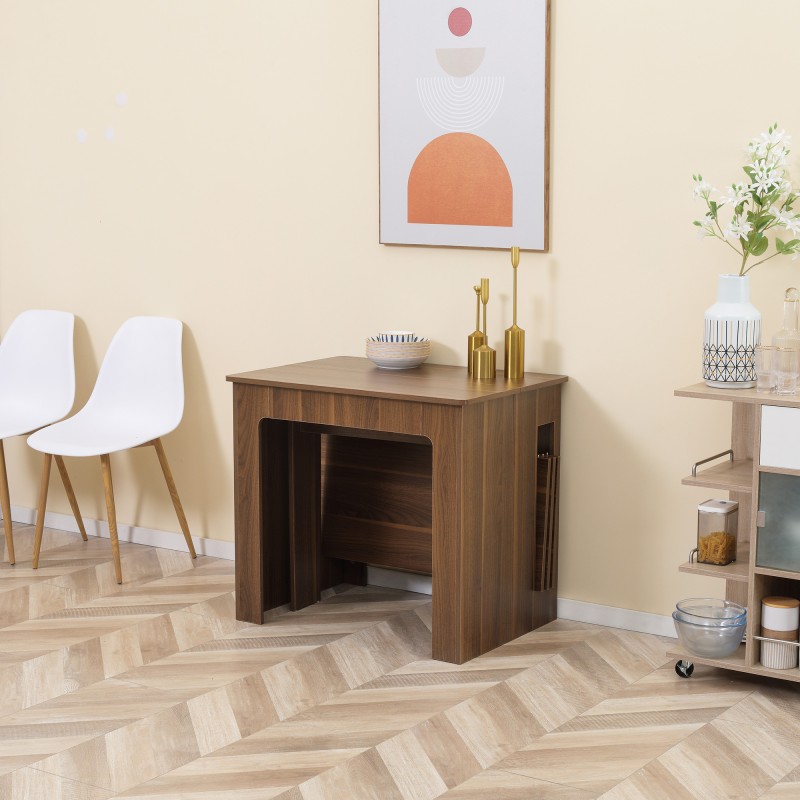 Jatkettava ruokapöytä 60–180 x 85 x 75 cm, ruskea puukuviolla