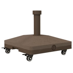 Täytettävä aurinkovarjon jalka pyörillä 20 kg HDPE 45x45 cm ruskea 22 38 mm