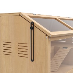 Hamsterihäkki kääpiö- ja syyrialaiselle hamsterille, puuta, tasolla ja riippusillalla, 85 x 45 x 44 cm, naturaalipuu