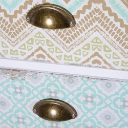 Monivärinen lipasto 5 laatikolla, MDF/mänty, shabby chic, 46 x 34 x 97,5 cm