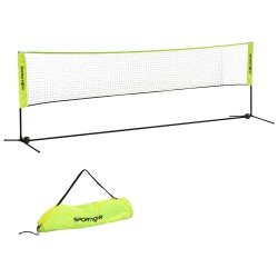 Korkeussäädettävä peliverkko 107 155 cm 420 cm sulkapallo tennis pickleball lentopallo metallirunko sininen laukulla