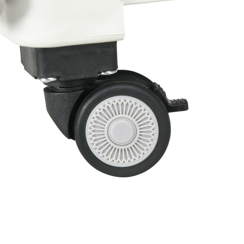 Taittuva portaissa kulkeva ostoskärry / kuljetuslaatikko 51 l teleskooppikahvalla, valkoinen