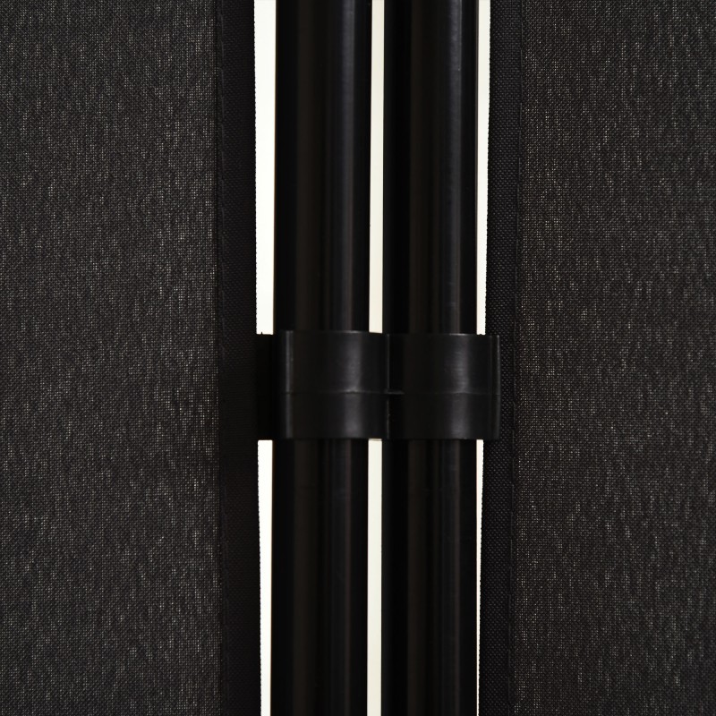 Tilanjakaja kolmiosainen metallirunko 253x182 cm musta