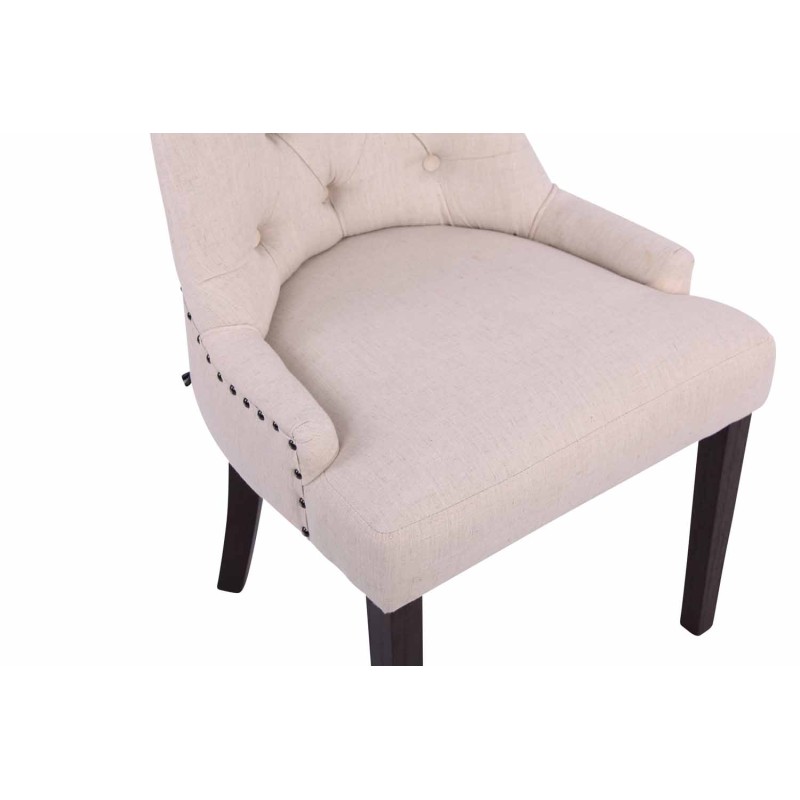 Tyylikäs pehmustettu ruokapöydän tuoli kankaalla ja koristeompeleilla