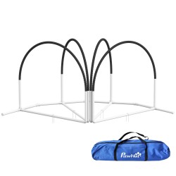 Koiran agility setti 4 osaa kantolaukulla PE ABS 89 x 69 x 99 cm valkoinen musta