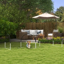 Koiran agility-setti 4 osaa, kantolaukulla, PE/ABS, 89 x 69 x 99 cm, valkoinen/musta