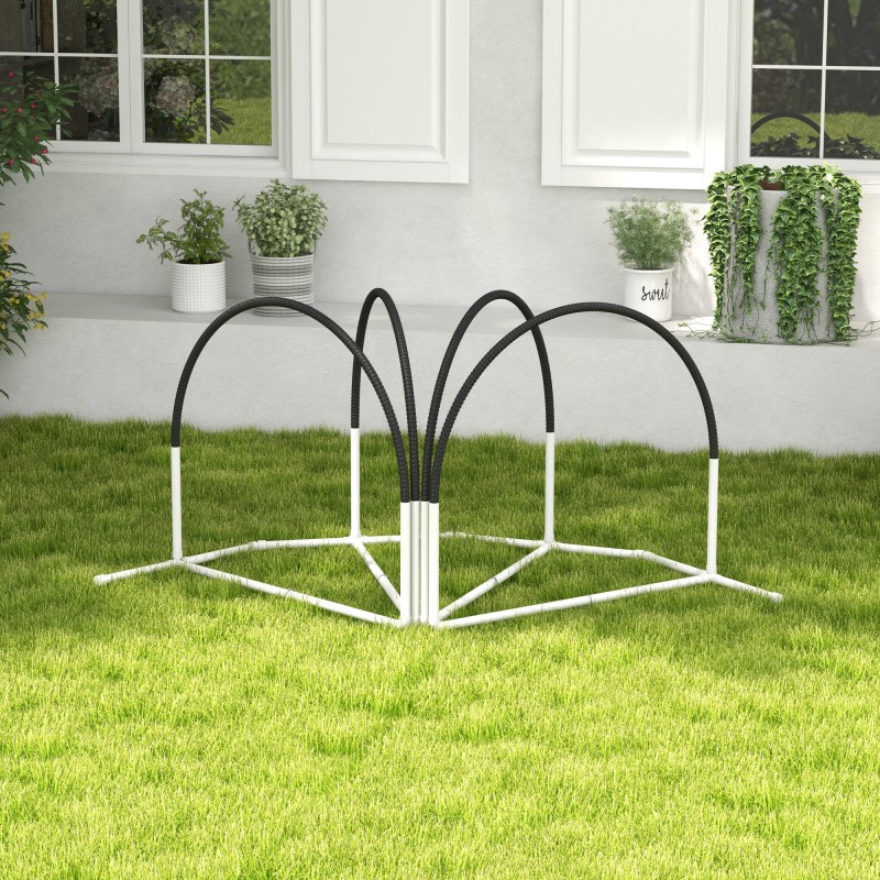 Koiran agility-setti 4 osaa, kantolaukulla, PE/ABS, 89 x 69 x 99 cm, valkoinen/musta