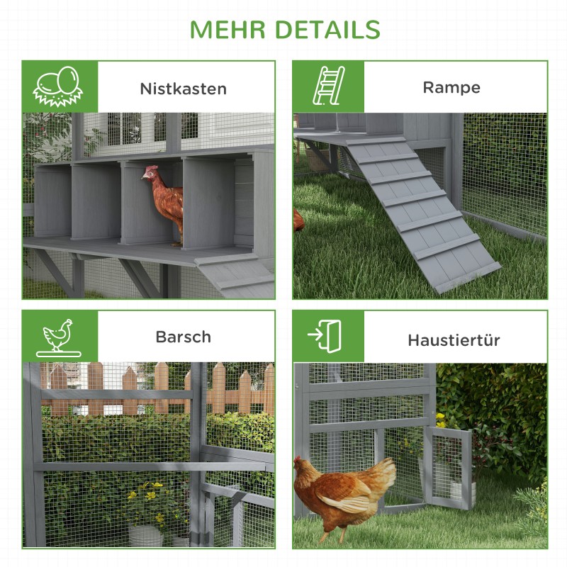 Kanala ulkoaitaus 8–12 kanalle kuusipuuta 280 x 185,5 x 188 cm harmaa