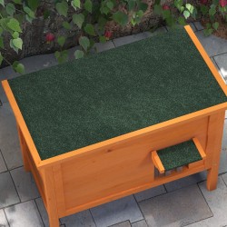 Ulkokäyttöön tarkoitettu eristetty kissamökki, kuusipuu, 85 x 50 x 68,5 cm, oranssi–vihreä