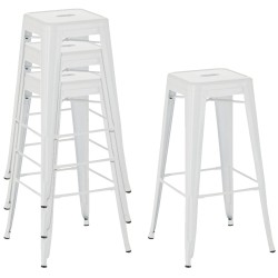 Metallinen pinottava baarijakkara teollisella tyylillä ja jalkatuella