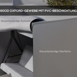 Pihakeinun suojapeite ulkokäyttöön, Oxford-polyesteri, vedenpitävä, 177 x 114 x 152 cm, harmaa