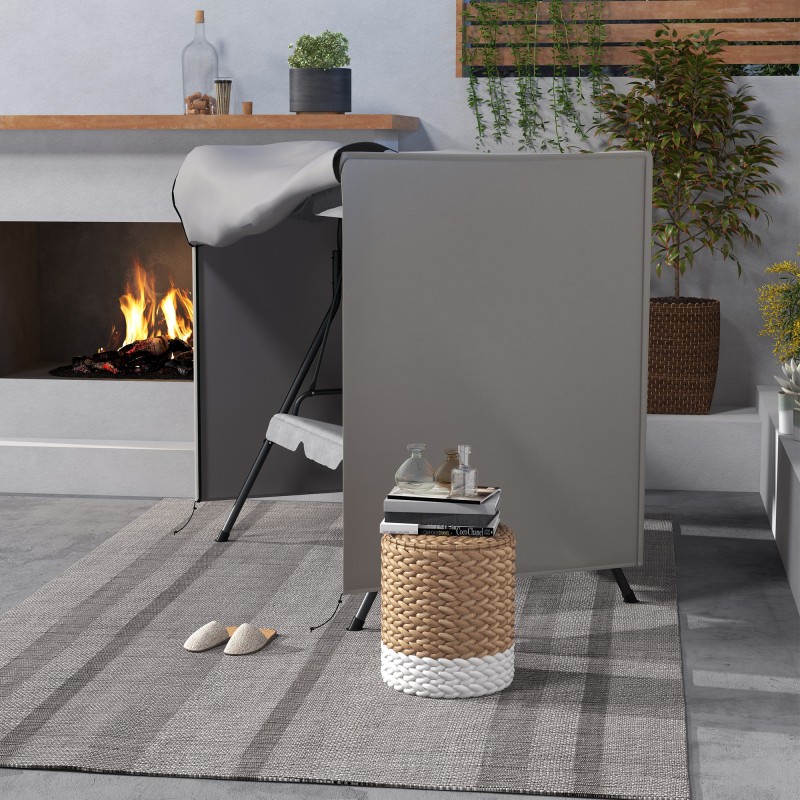 Pihakeinun suojapeite ulkokäyttöön, Oxford-polyesteri, vedenpitävä, 177 x 114 x 152 cm, harmaa