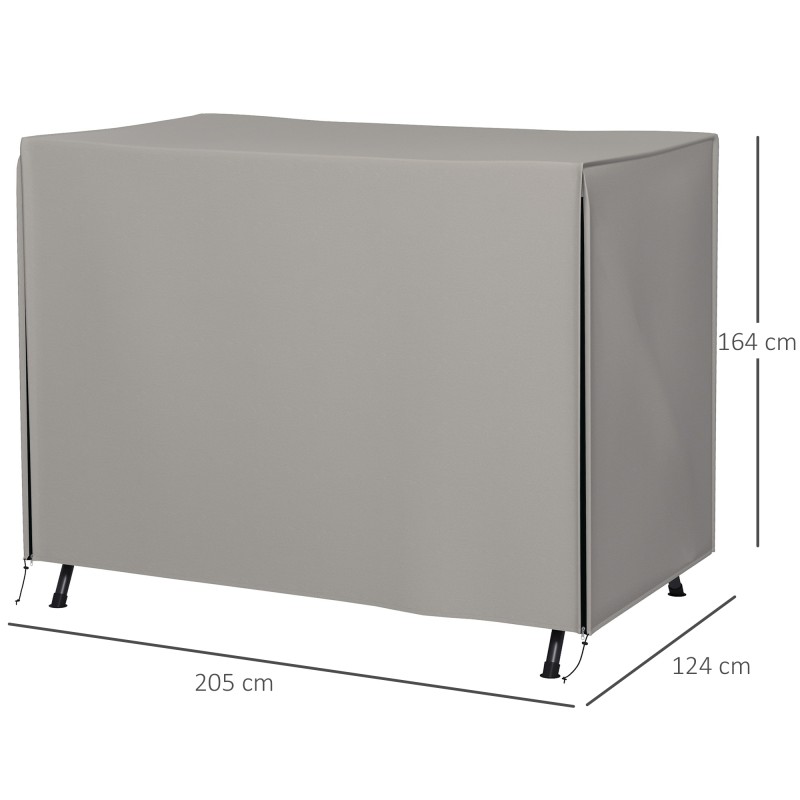 Puutarhakeinun suojapeite, Oxford-polyesteri, Tex-Lock, 205x124x164 cm, harmaa