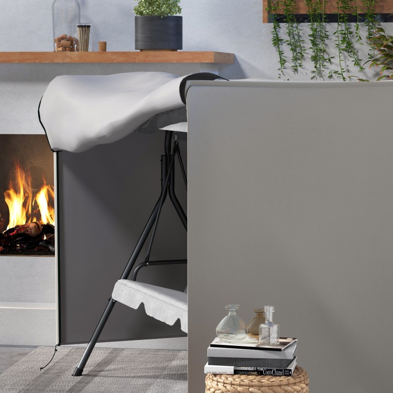 Puutarhakeinun suojapeite, Oxford-polyesteri, Tex-Lock, 205x124x164 cm, harmaa