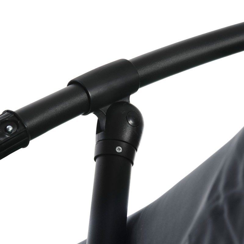 Sivuvarsiaurinkovarjo puutarhaan Ø3 m, teräs ja polyesteri, tummanharmaa/musta