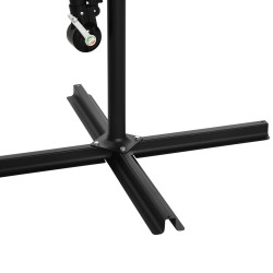 Sivuvarsiaurinkovarjo puutarhaan Ø3 m, teräs ja polyesteri, tummanharmaa/musta