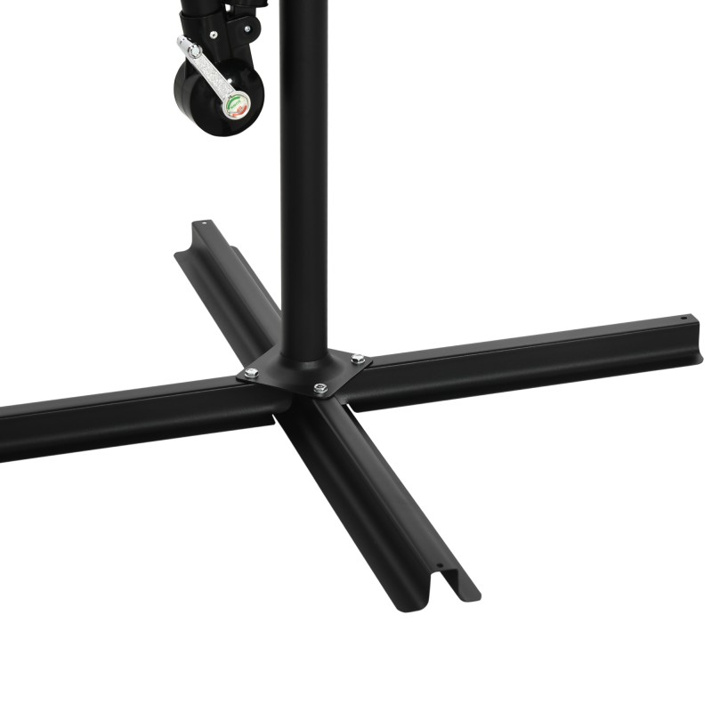 Sivuvarsiaurinkovarjo puutarhaan Ø3 m, teräs ja polyesteri, tummanharmaa/musta