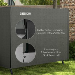 Pihakeinun suojahuppu ulkokalusteille, Oxford-kangas, vedenpitävä, 205 x 124 x 164 cm, tummanharmaa