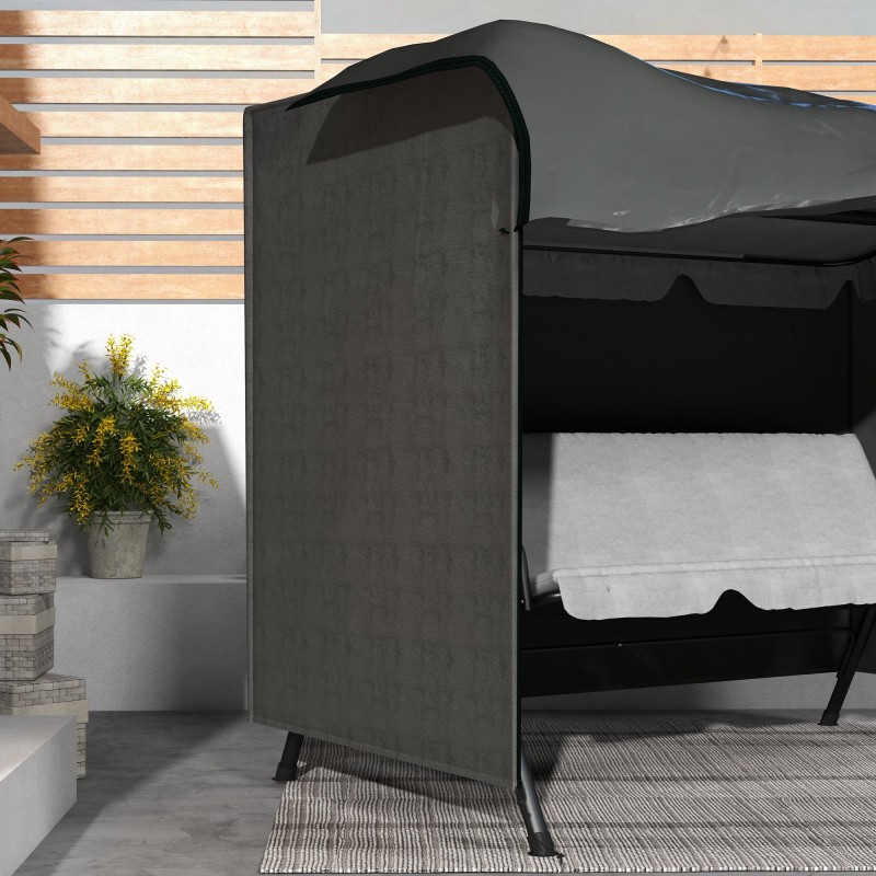 Pihakeinun suojahuppu ulkokalusteille, Oxford-kangas, vedenpitävä, 205 x 124 x 164 cm, tummanharmaa