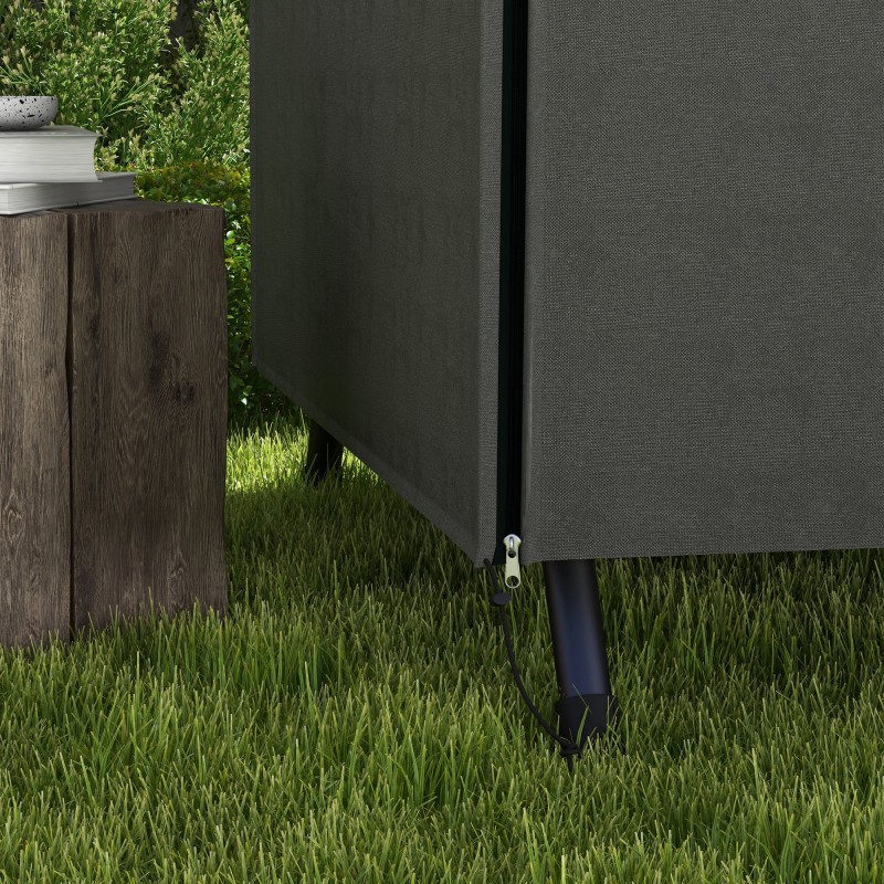 Pihakeinun suojahuppu ulkokalusteille, Oxford-kangas, vedenpitävä, 205 x 124 x 164 cm, tummanharmaa