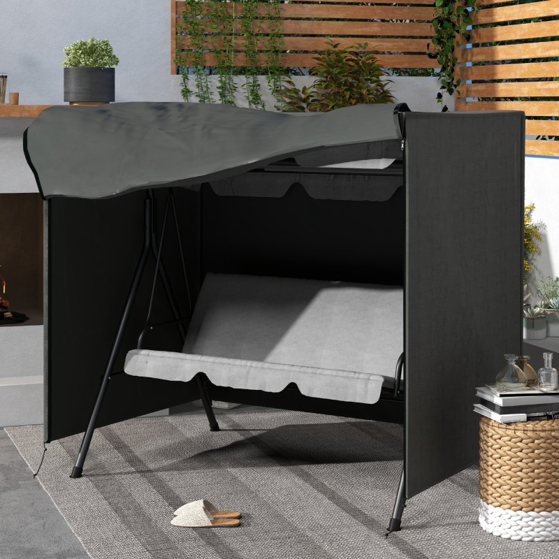 Puutarhakeinun suojapeite, vedenpitävä Oxford-kangas, 177 x 114 x 152 cm, tummanharmaa